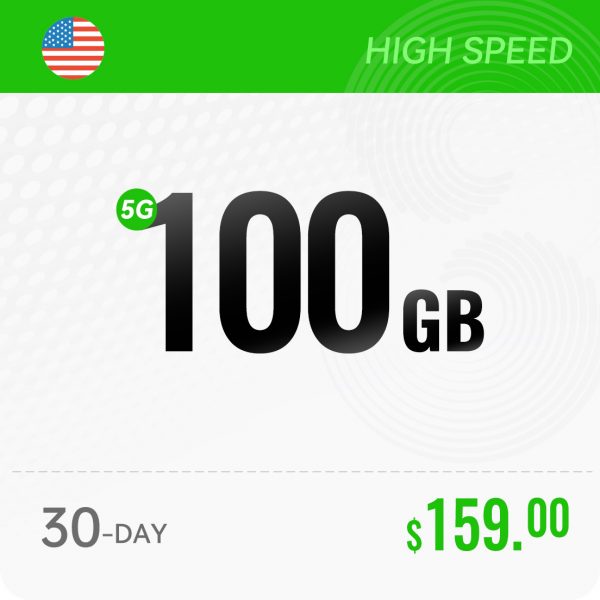 100GB USA High Speed Data Plan 30 DAY